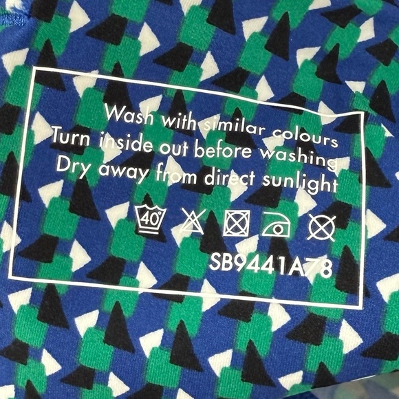 Sweaty Betty Power 7/8 Leggings Womens US 6 Blue Green Ankle Print Block NWT - Picture 9 of 13